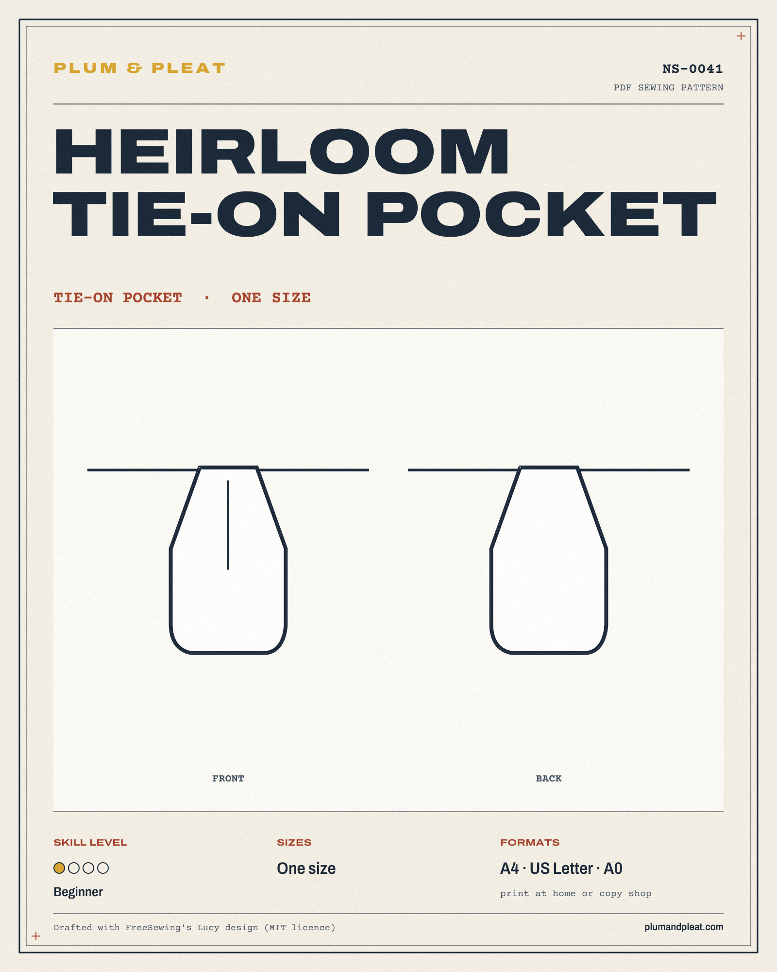 Heirloom Tie-on Pocket