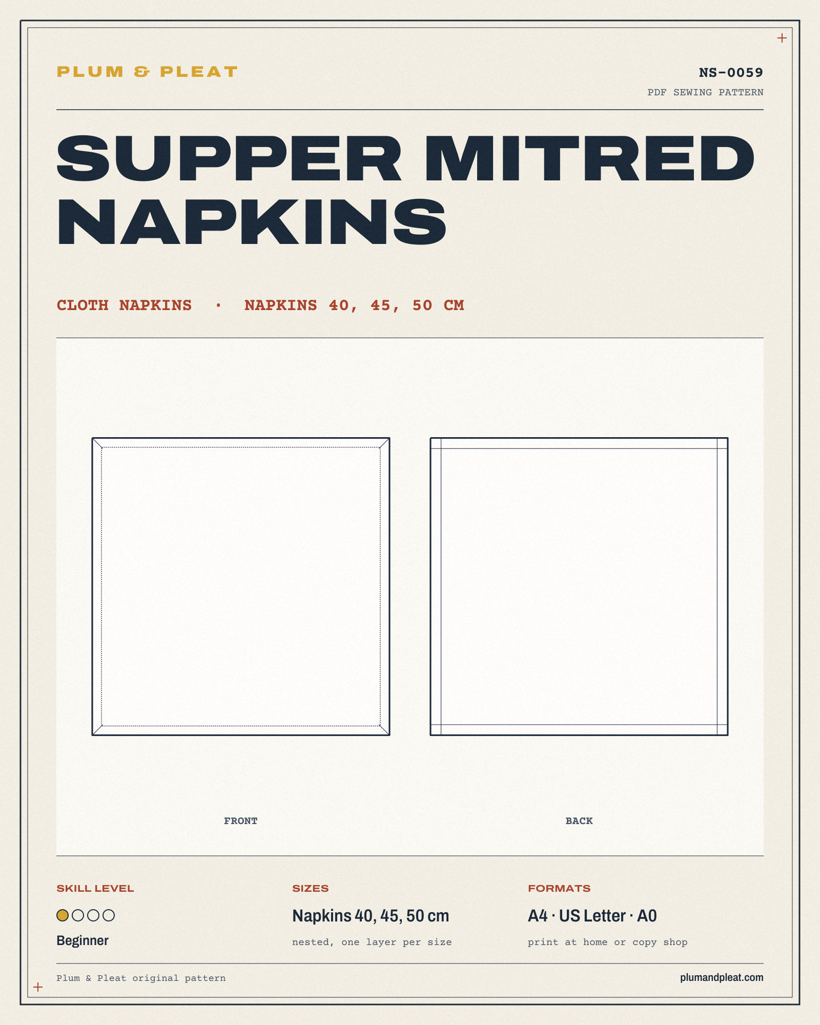 Supper Mitred Napkins