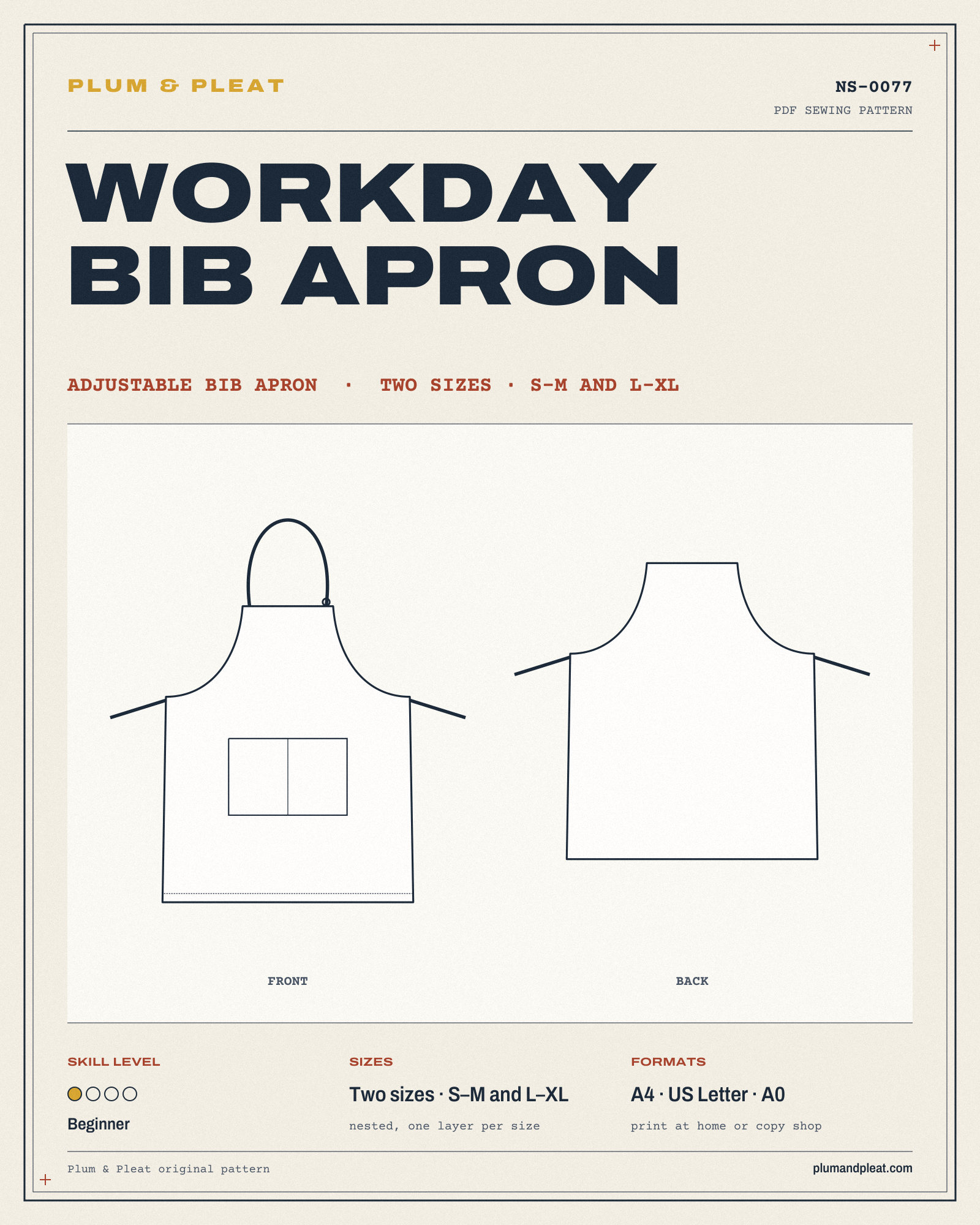Workday Bib Apron